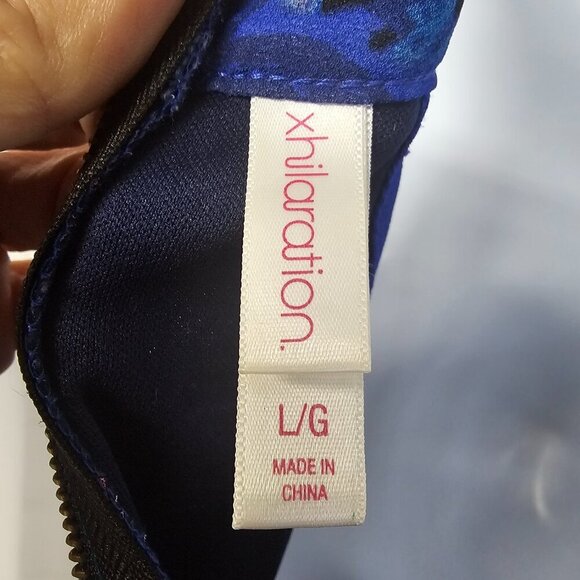 Xhiliration Blue Pink Floral Tropical Sleeveless Maxi Dress L - Picture 10 of 12